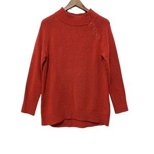 Talbots Sweater ButtonDetail Mock Neck Small